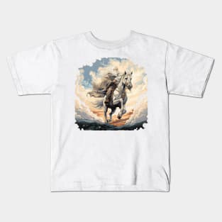 The White One on his Steed - Fantasy Kids T-Shirt